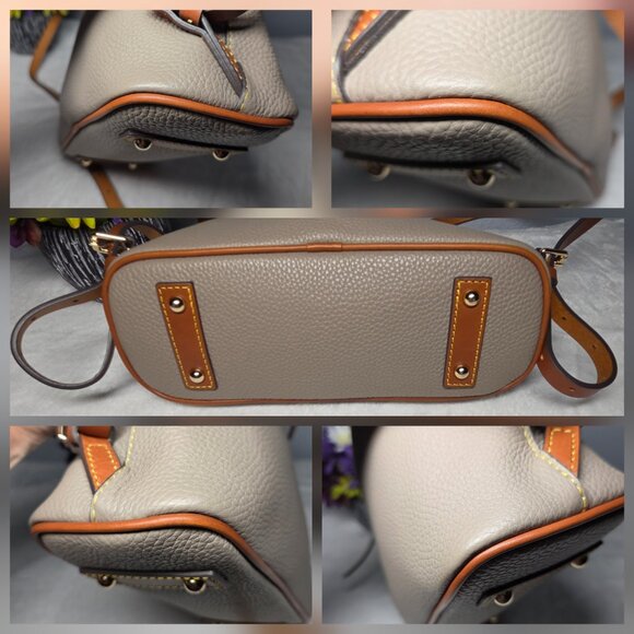 Dooney & Bourke Pebbled Leather Backpack-Taupe-Excellent Condition - Picture 7 of 11